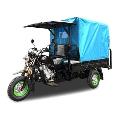 Triciclo con motor de carga para pasajeros con dosel cerrado